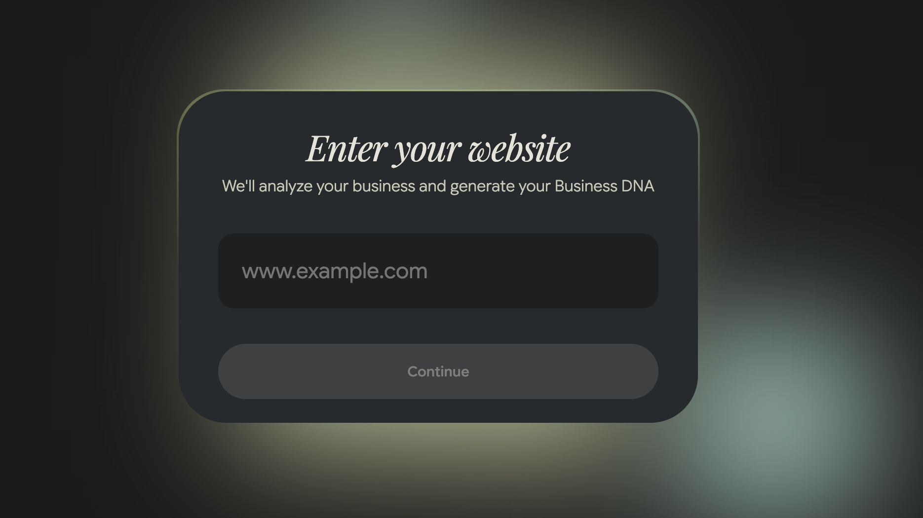 Pomelli — Enter your website screen