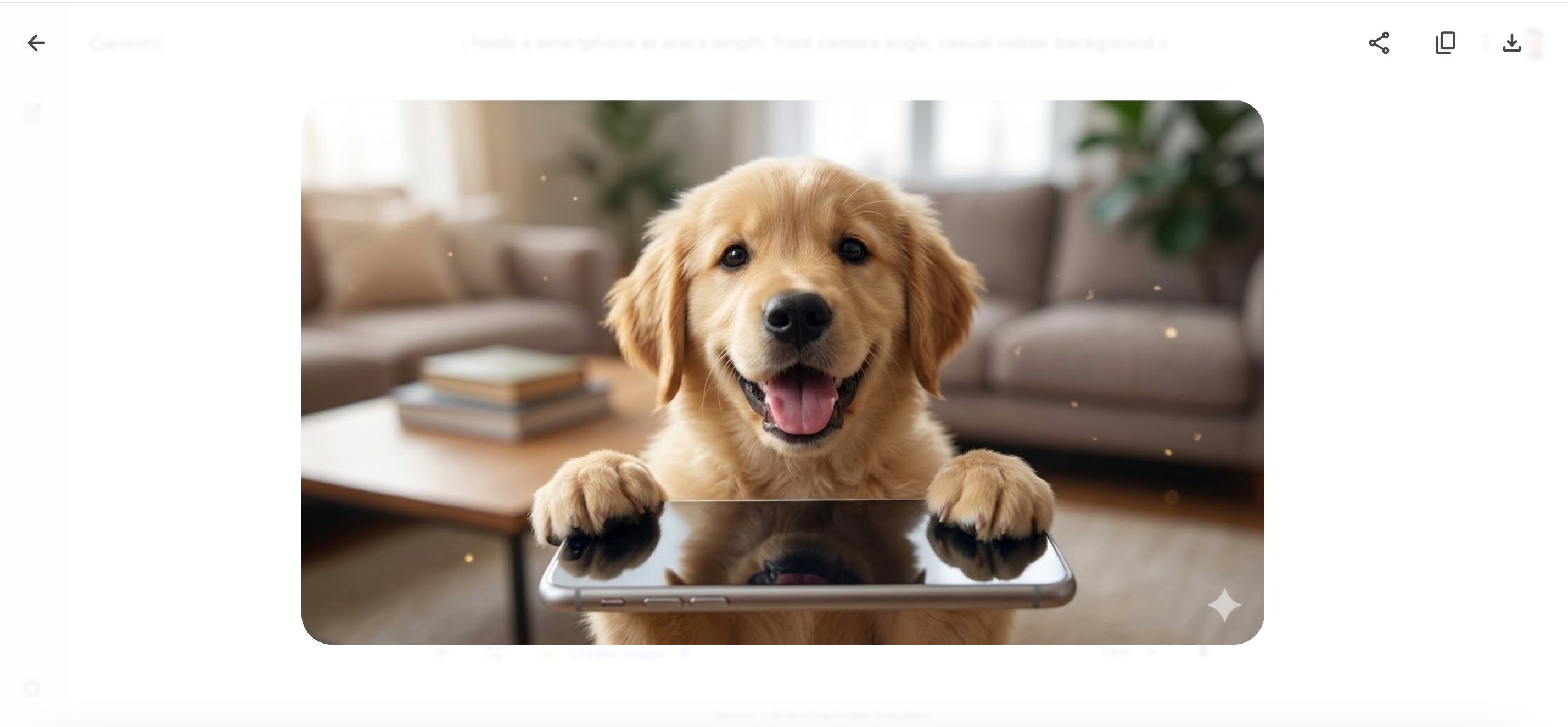 Nano Banana dog selfie — golden retriever with tablet, full result